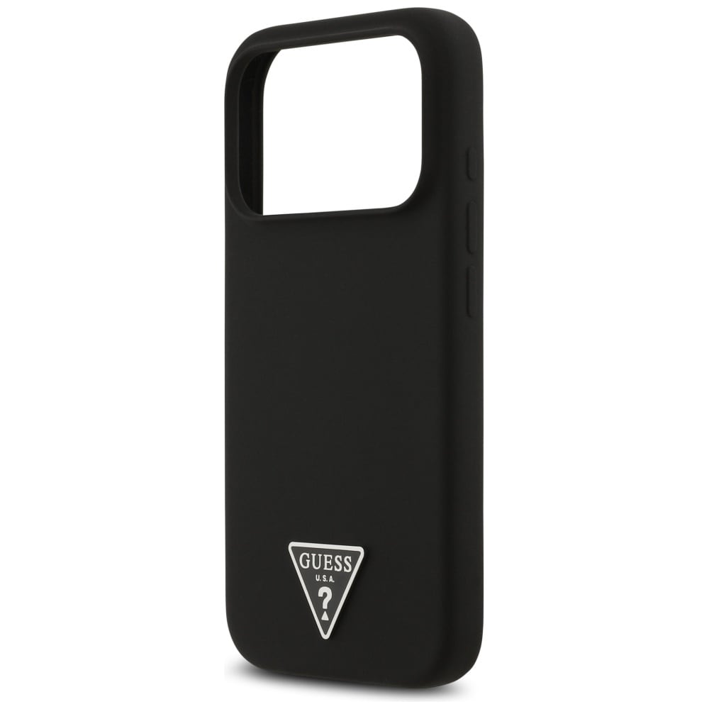 Guess MagSafe-etui med trekantlogo i silikone til iPhone 17 Pro - Sort