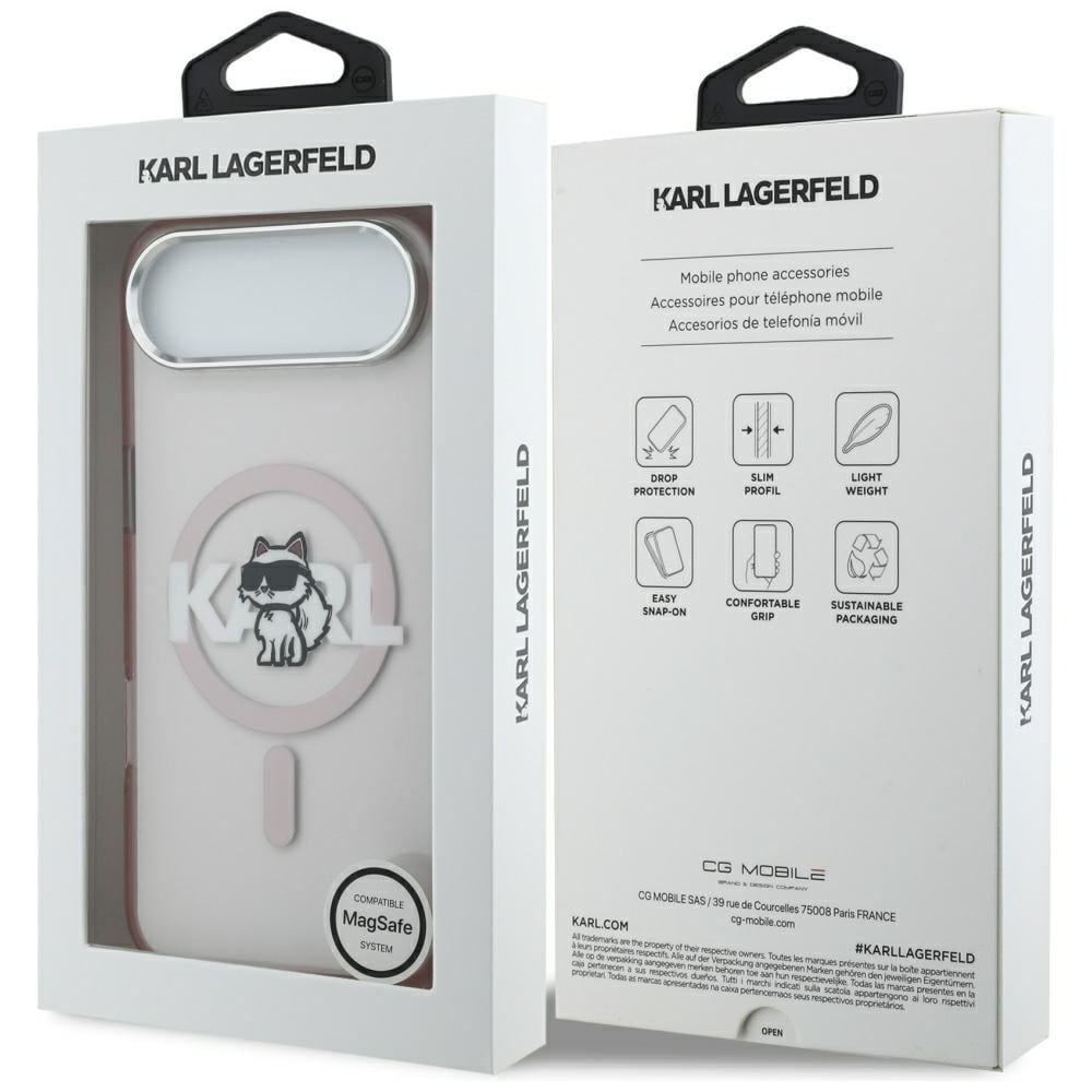 Karl Lagerfeld IML Choupette Sketch Logo MagSafe-etui til iPhone 17 Air - Pink