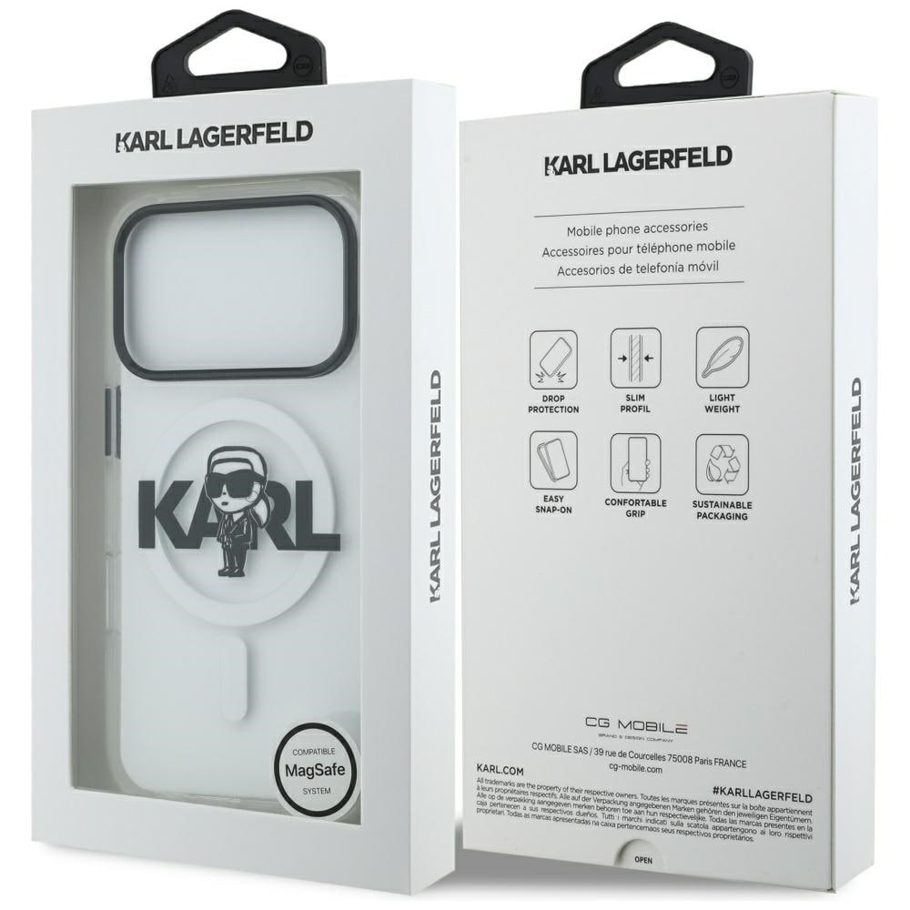 Karl Lagerfeld IML Karl Sketch Logo MagSafe-etui til iPhone 17 Pro - Transparent