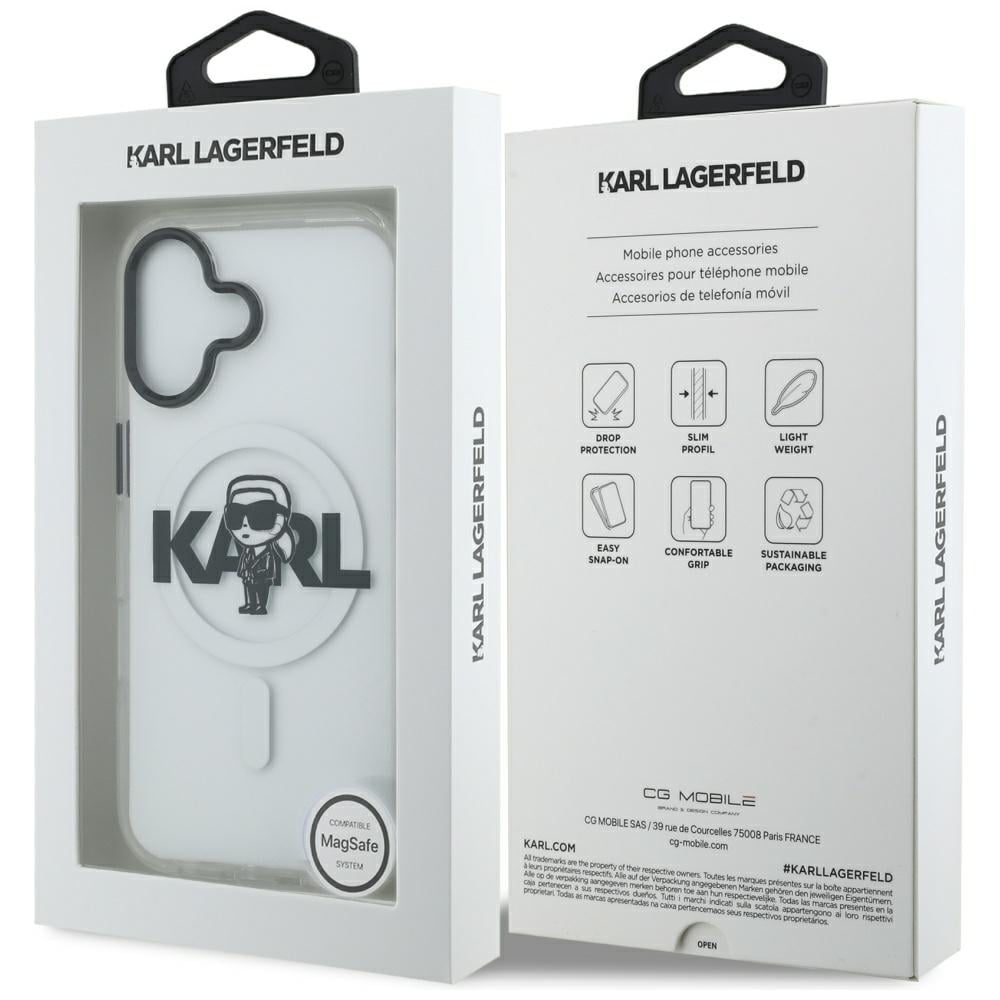 Karl Lagerfeld IML Karl Sketch Logo MagSafe-etui til iPhone 17 - Gennemsigtig