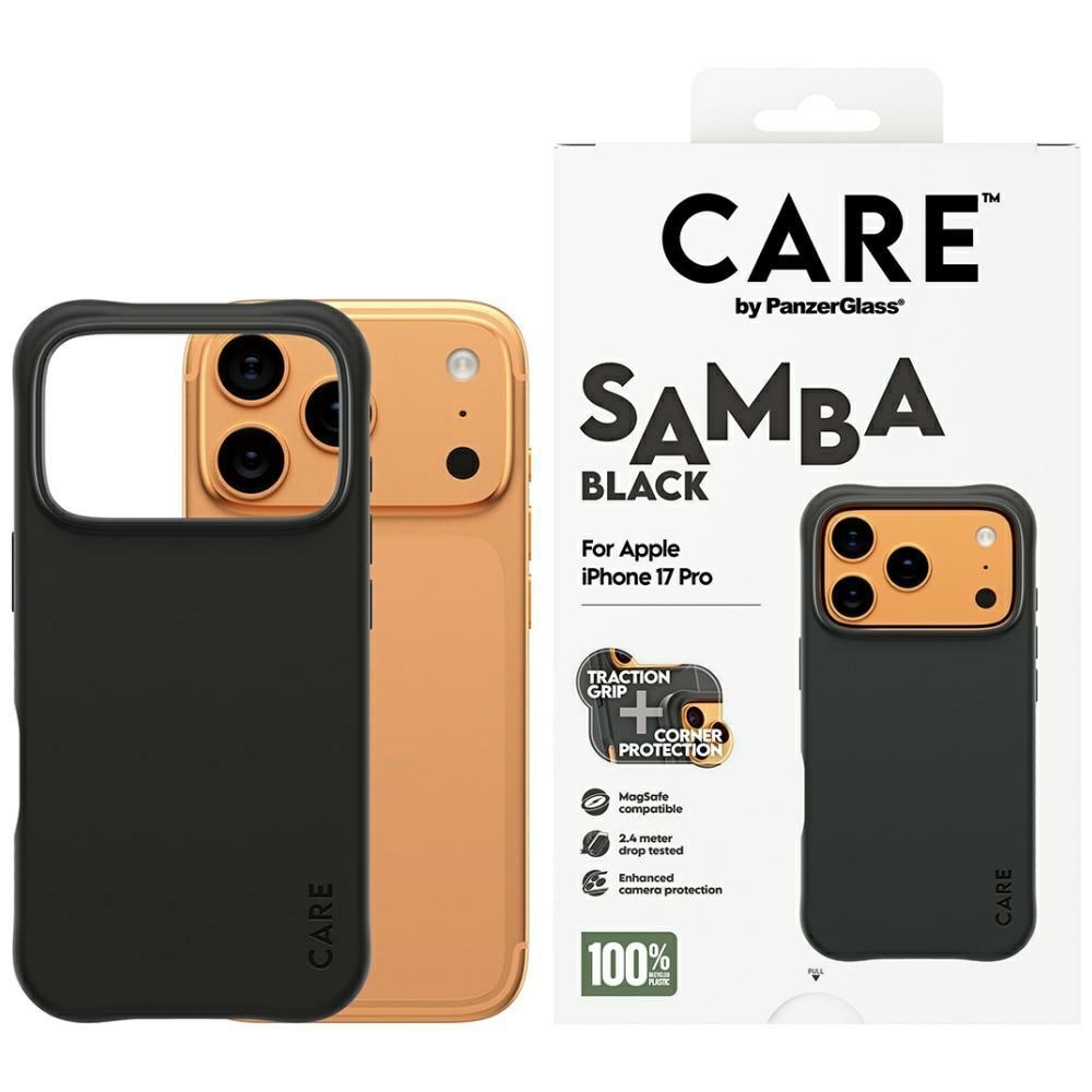 CARE by PanzerGlass Moderigtigt Samba MagSafe-etui til iPhone 17 Pro - Sort