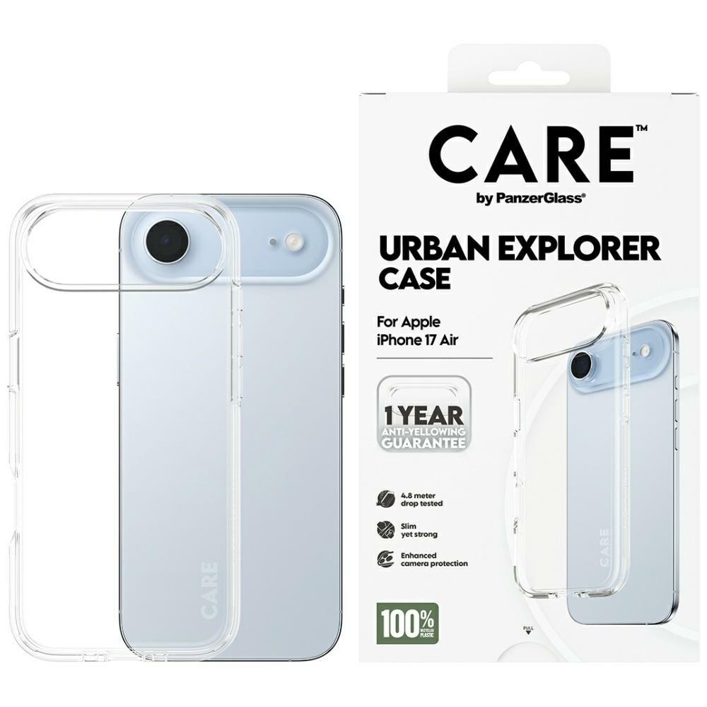 CARE by PanzerGlass Flagship Urban Explorer-etui med klar ramme til iPhone Air - gennemsigtig