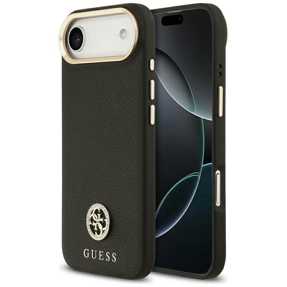Guess Grained Strass Logo MagSafe-etui til iPhone Air - sort