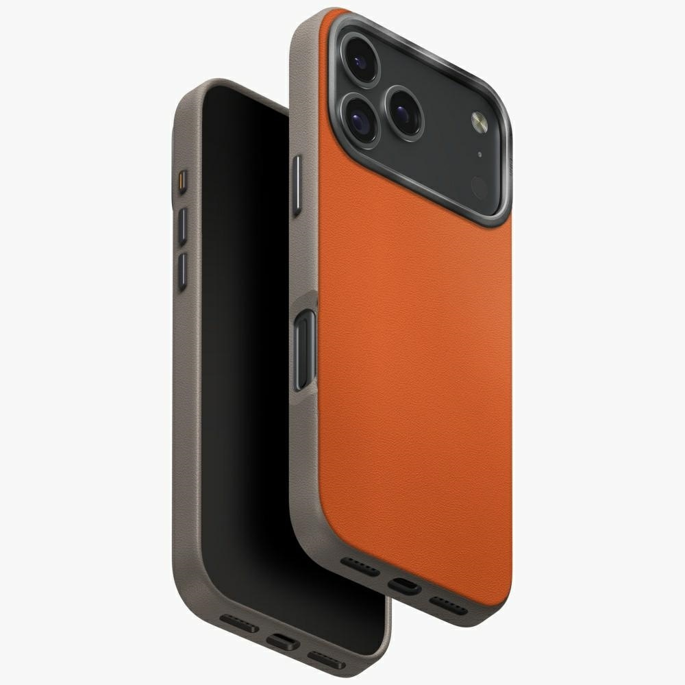 Uniq Lyden DS-etui til iPhone 17 Pro Magclick-opladning - orange-grå