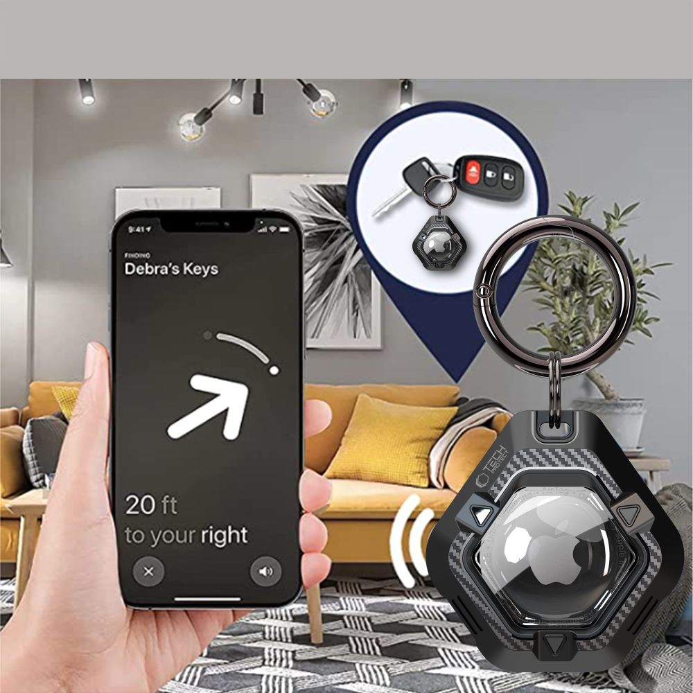 Tech-Protect Defense Case til Apple AirTag 1/2 - Sort