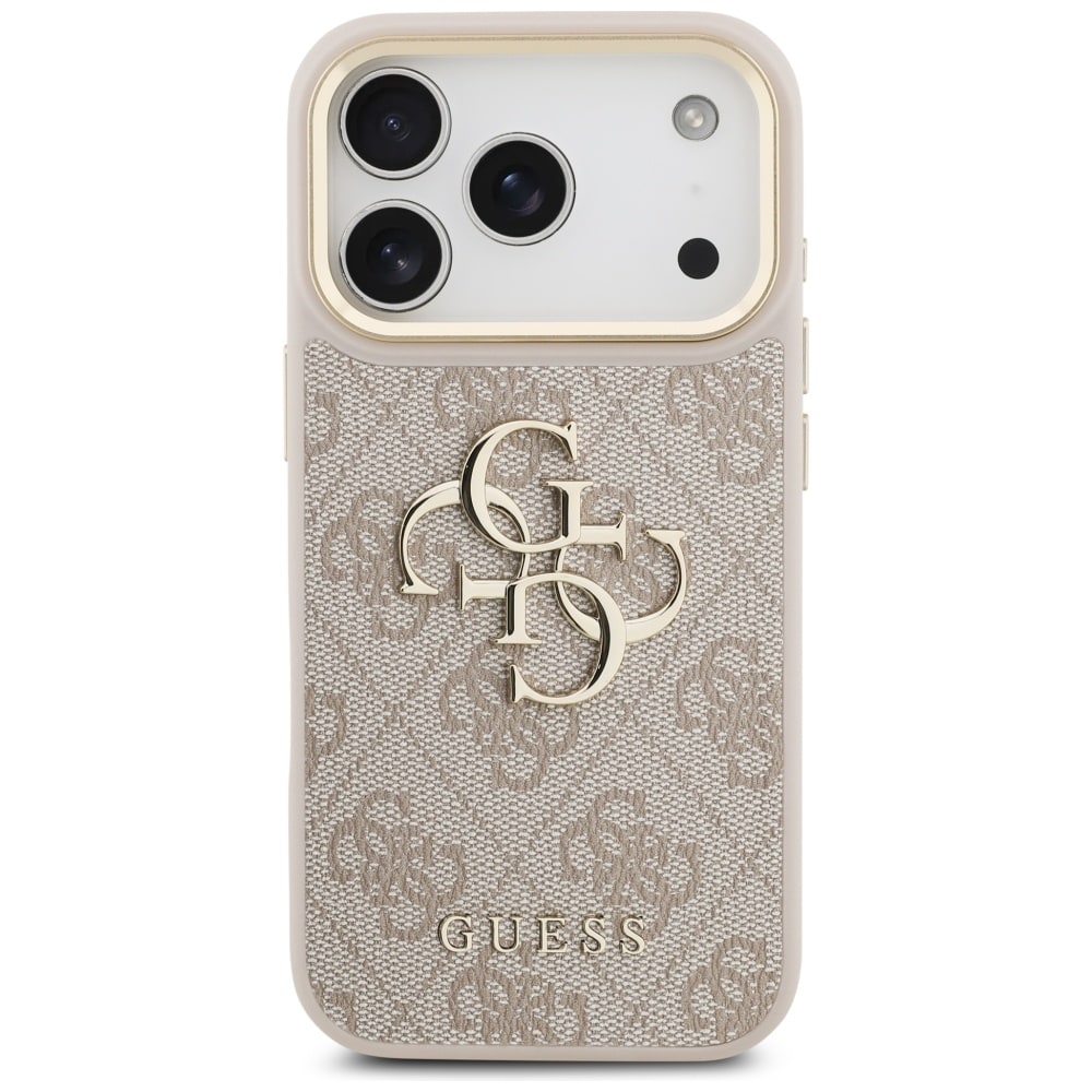 Guess 4G Big 4G Classic Logo Big Strap Metal Buttons Case til iPhone 17 Pro - Pink