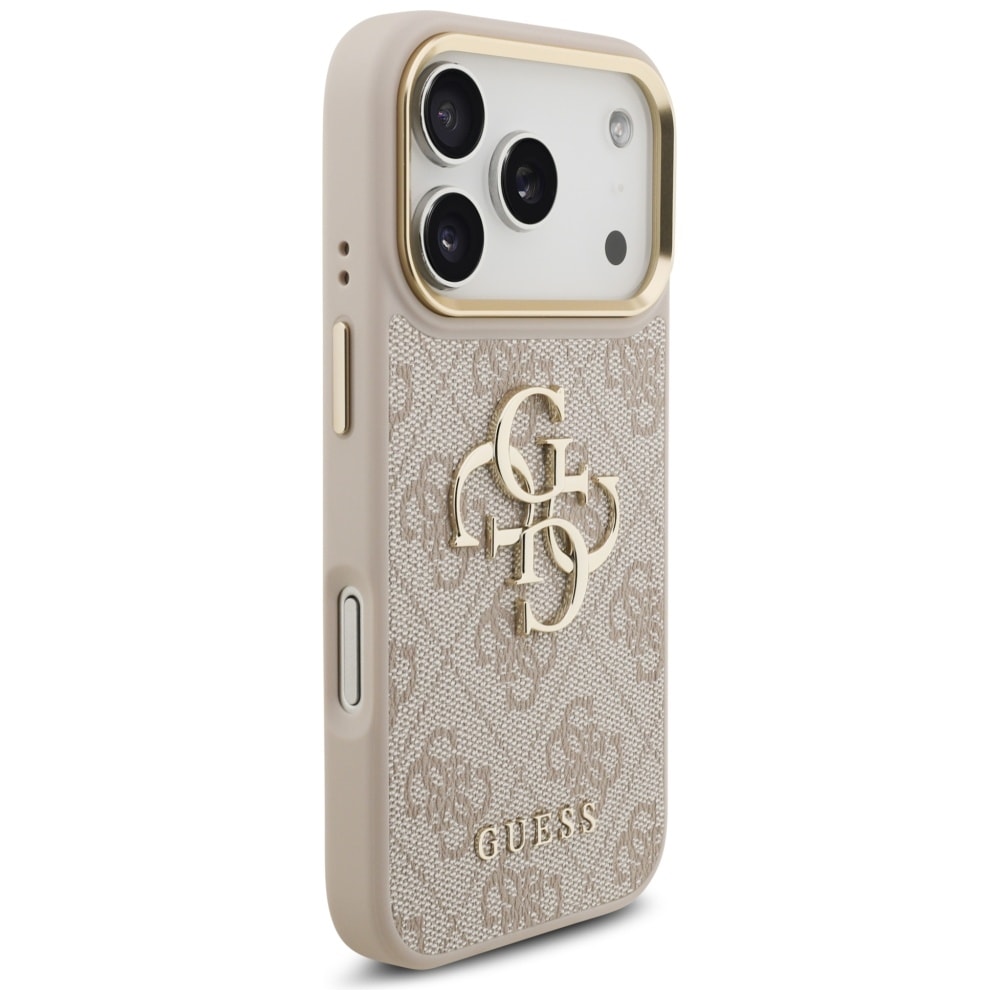 Guess 4G Big 4G Classic Logo Big Strap Metal Buttons Case til iPhone 17 Pro - Pink