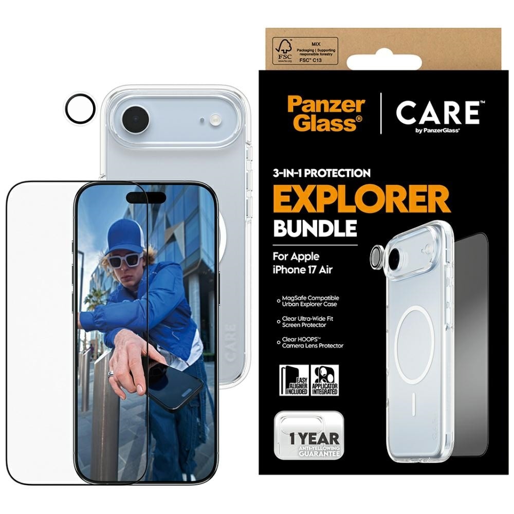 CARE by PanzerGlass Flagship Explorer 3-i-1-etui + glas + linse til iPhone Air