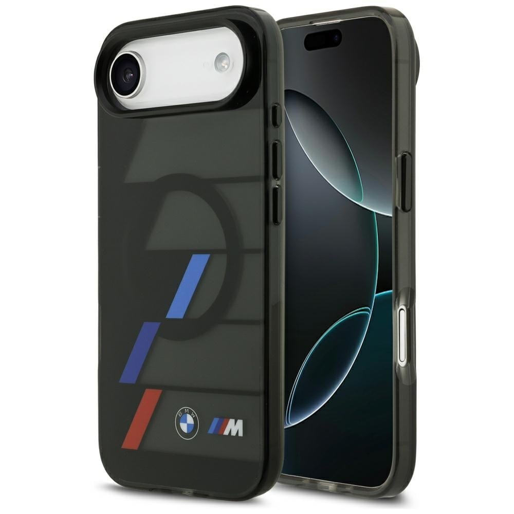 BMW M IML Metal Buttons Tricolor Lines MagSafe-etui til iPhone Air - Sort