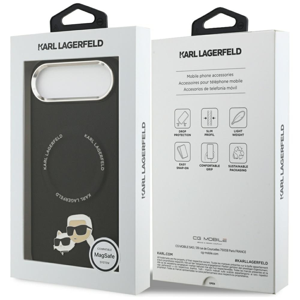 Karl Lagerfeld Karl & Choupette Pins MagSafe-etui til iPhone Air - Sort