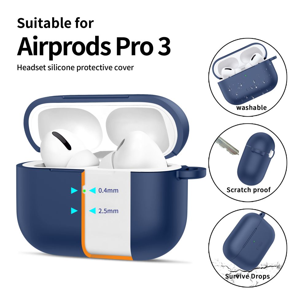 Tech-Protect Silicone Hook Case til AirPods Pro - Marineblå