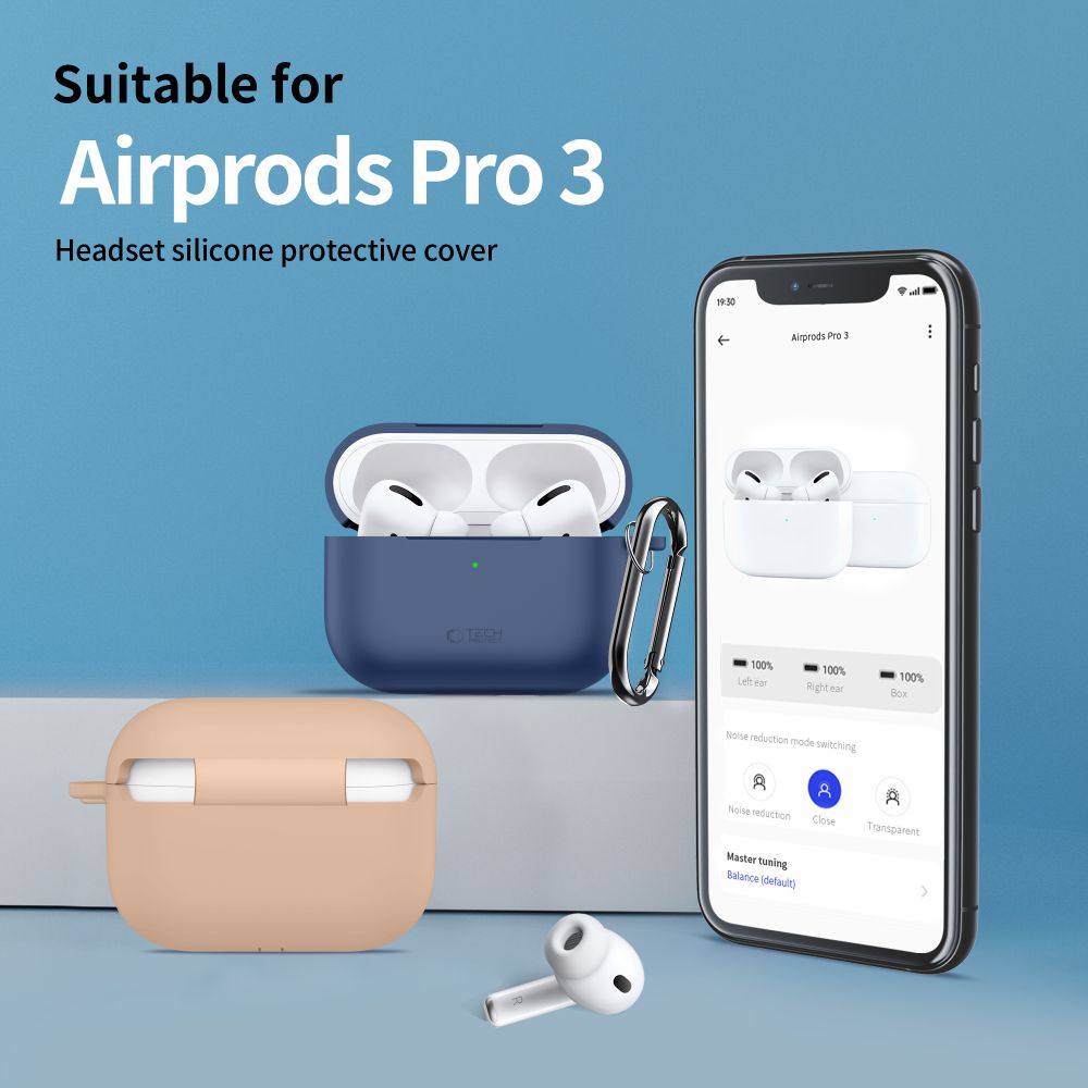 Tech-Protect Silicone Hook Case til AirPods Pro - Marineblå