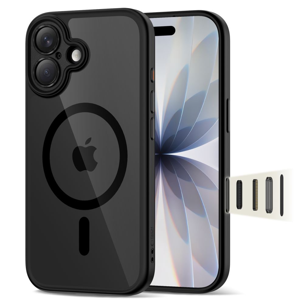 Tech-Protect Magpeak Magsafe CC-etui til iPhone 17 - Klar sort