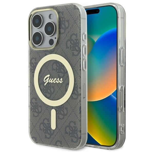 Guess IML 4G MagSafe-etui til iPhone 16 Pro Max - Brun