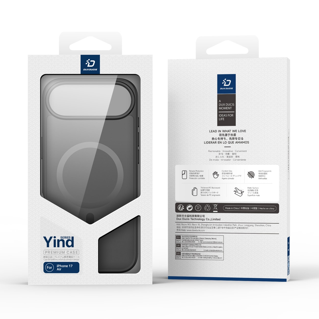 Dux Ducis Yind iPhone 17 Air Case Kompatibel med MagSafe - Sort