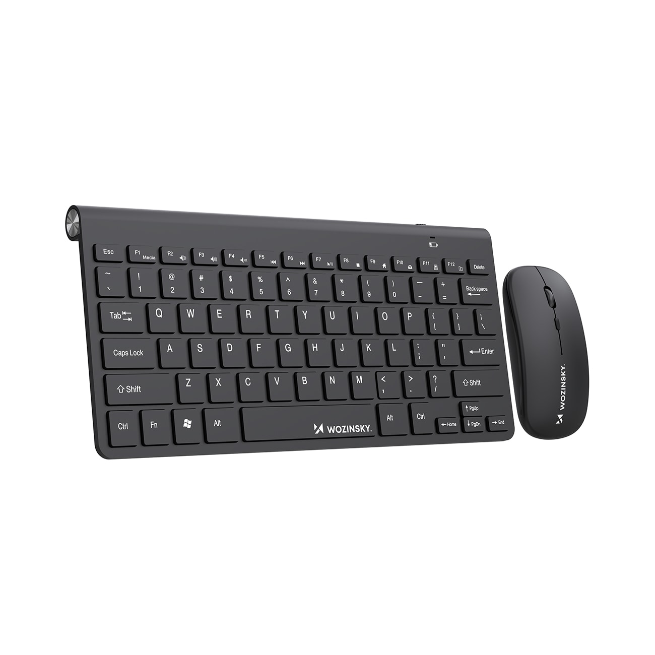 Wozinsky Trådløst tastatur + kompakt mus - svart (engelsk tastatur)