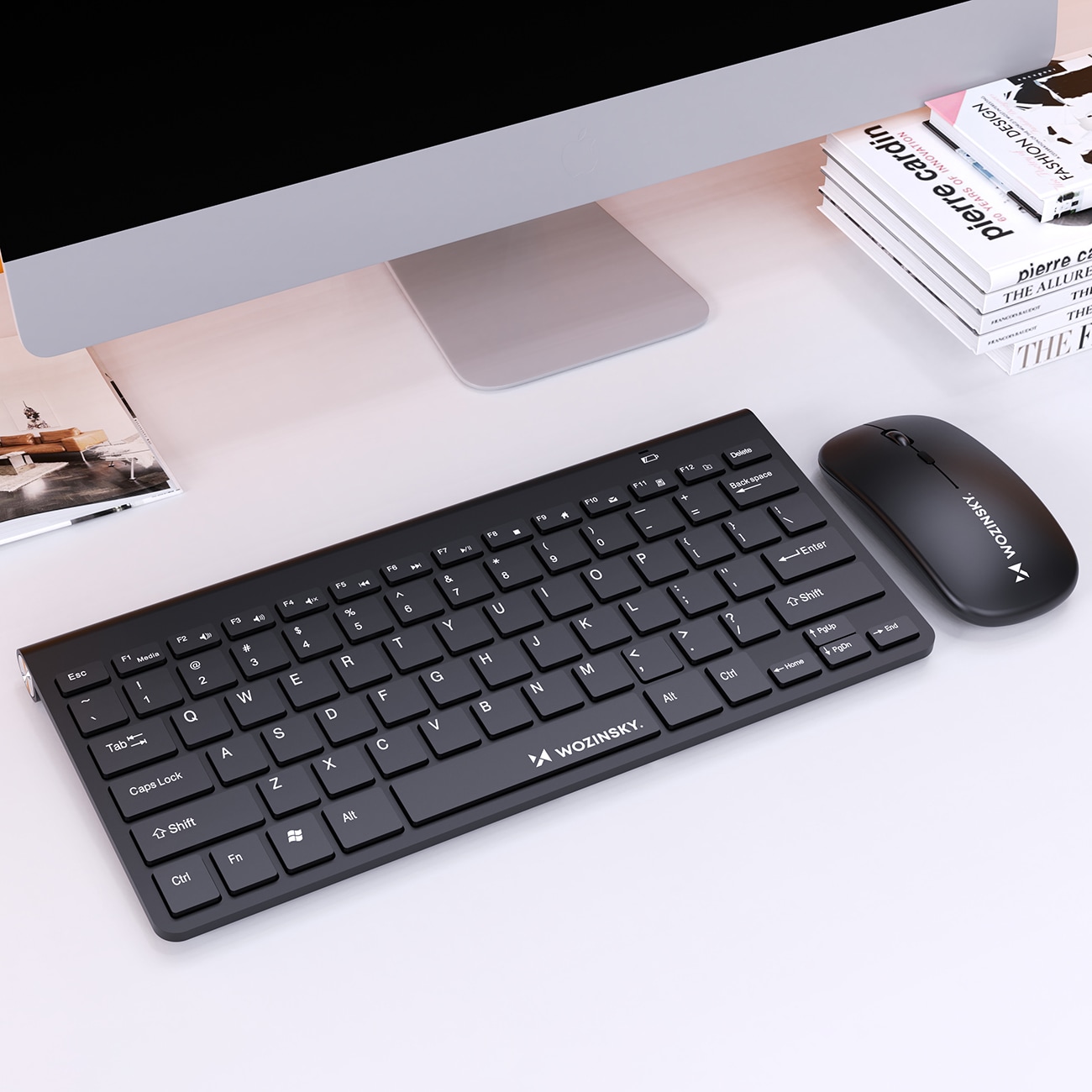 Wozinsky Trådløst tastatur + kompakt mus - svart (engelsk tastatur)