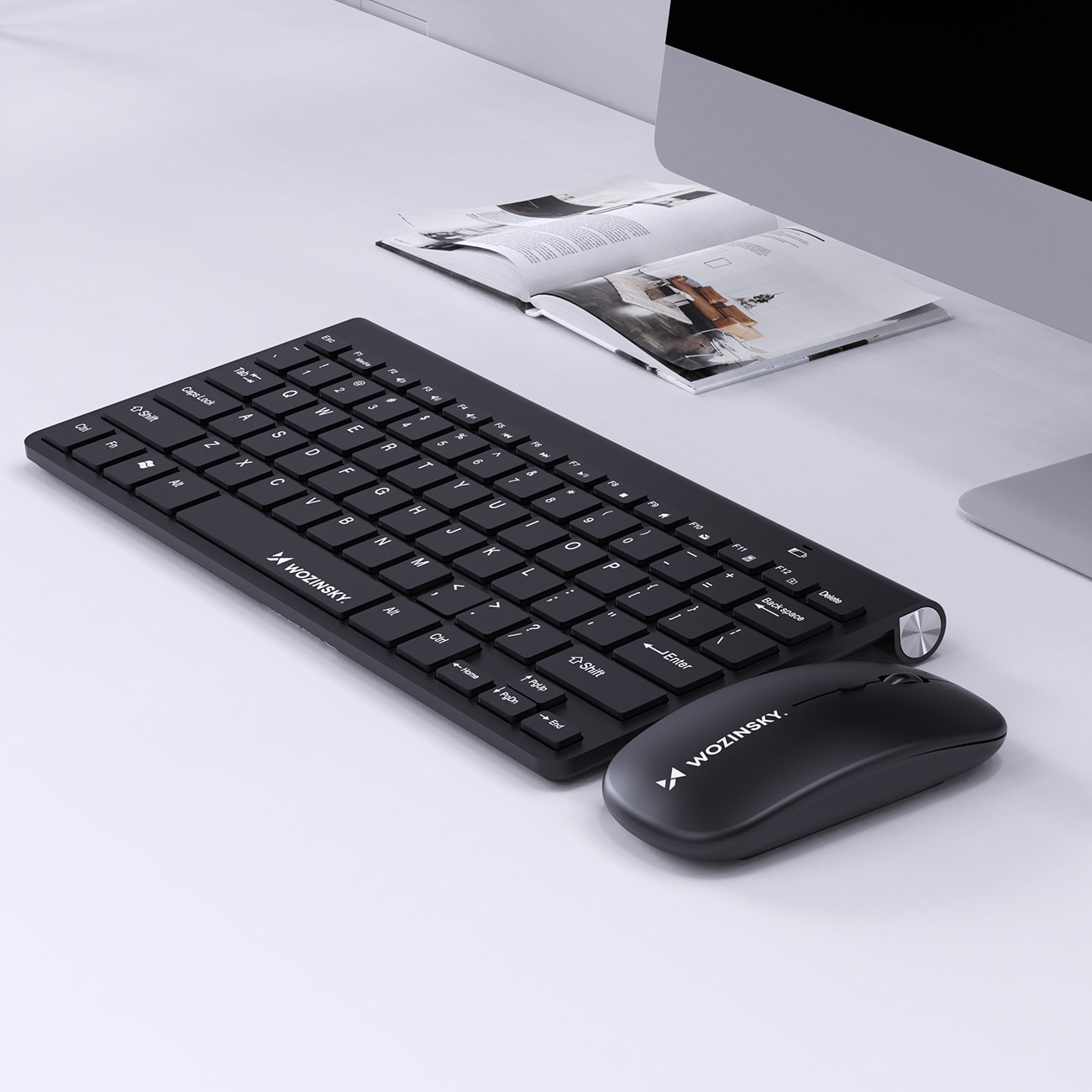 Wozinsky Trådløst tastatur + kompakt mus - svart (engelsk tastatur)