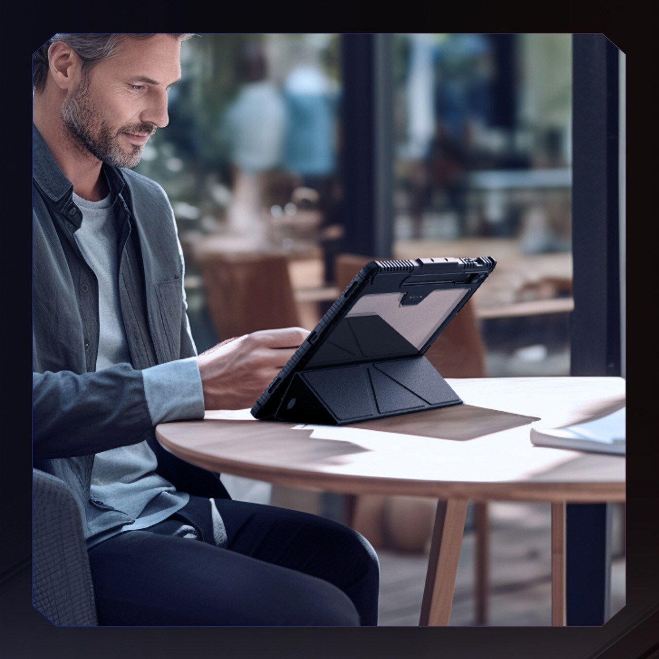 Nillkin Bumper Leather Case Pro-etui til Samsung Galaxy Tab S9+ - sort
