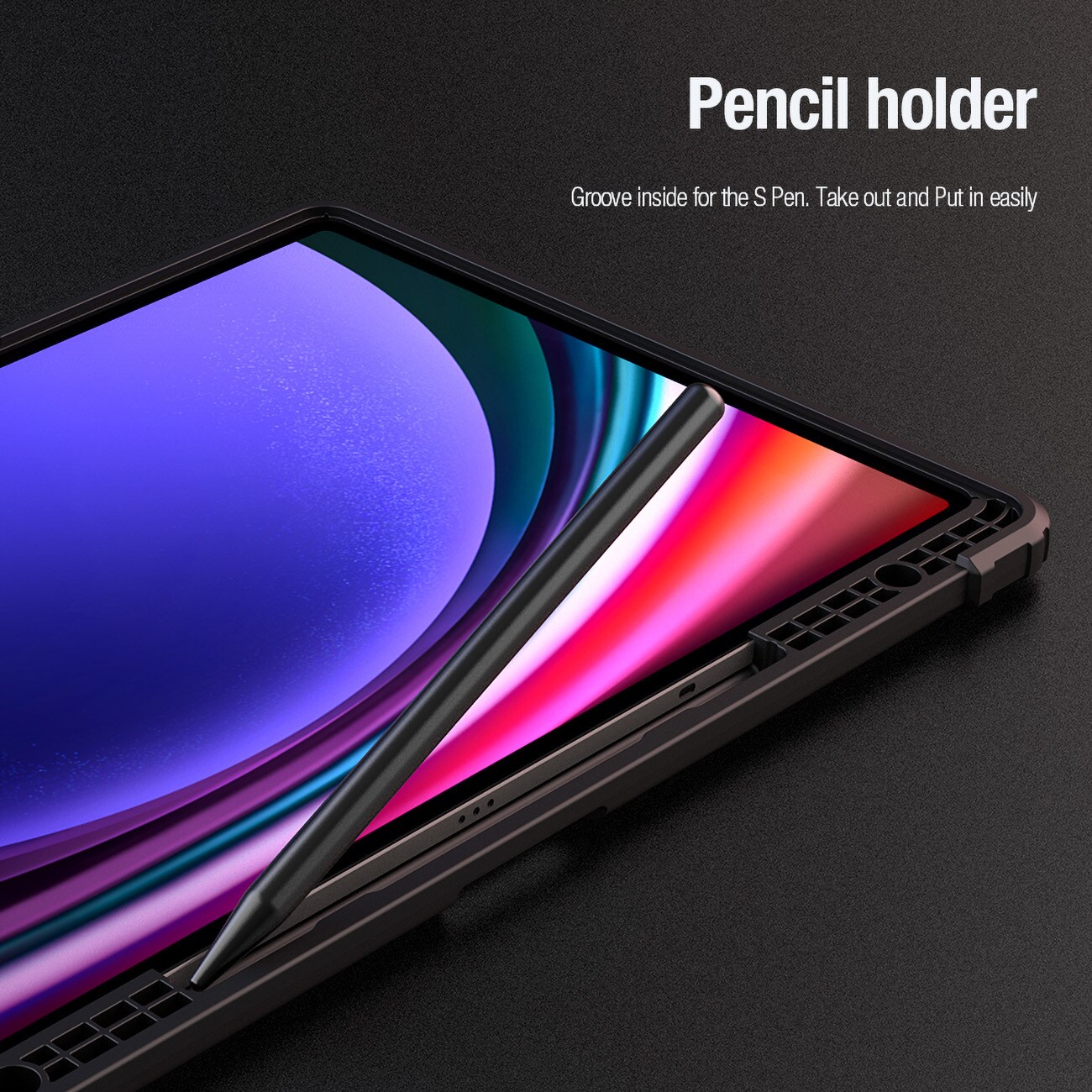 Nillkin Bumper Leather Case Pro-etui til Samsung Galaxy Tab S9+ - sort