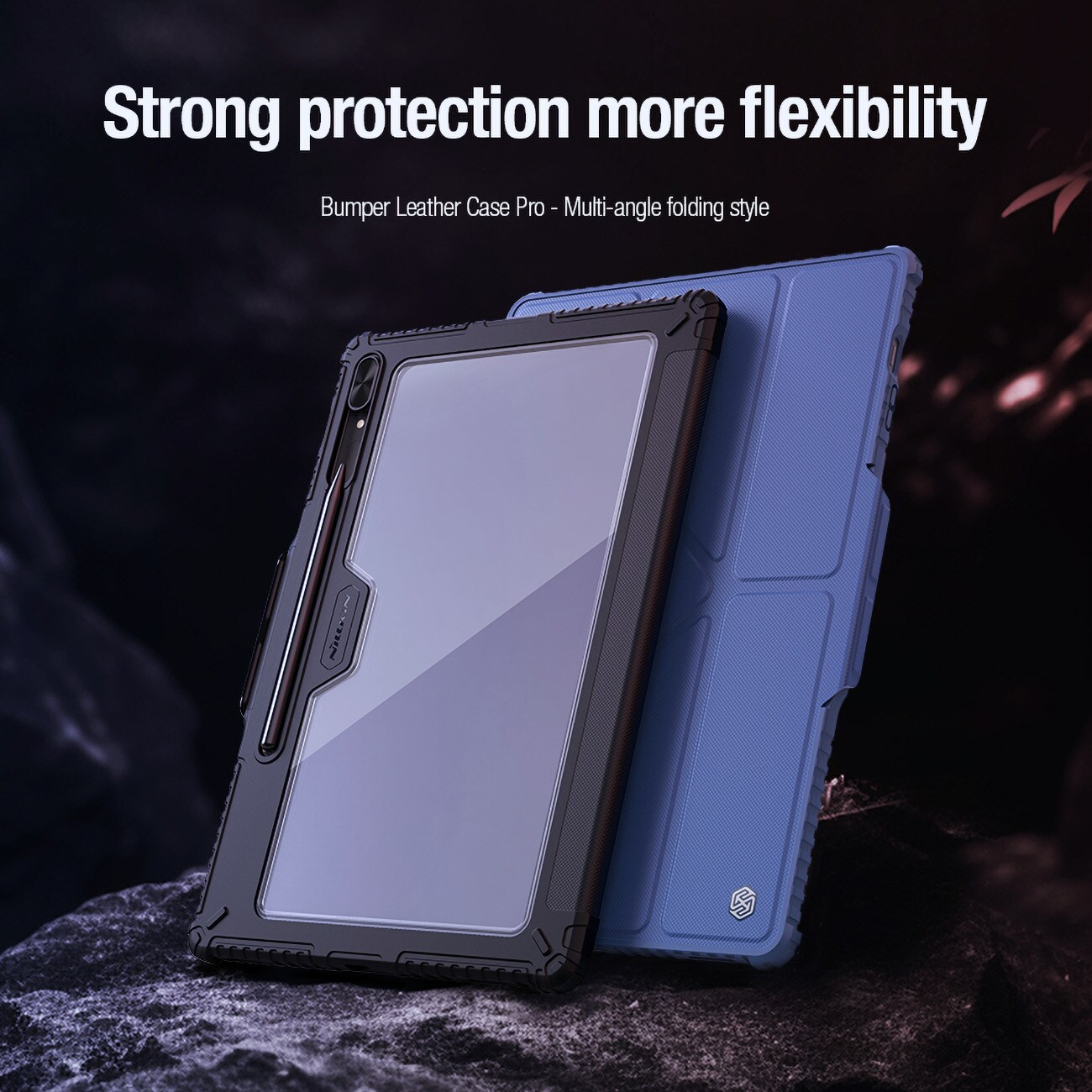 Nillkin Bumper Leather Case Pro-etui til Samsung Galaxy Tab S9+ - sort