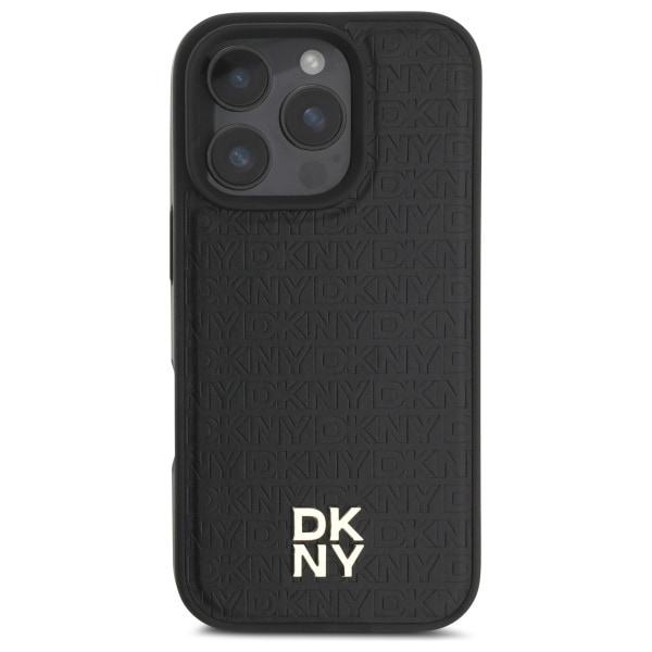 DKNY Repeat Pattern Stack Logo MagSafe iPhone 16 Pro-etui - Sort
