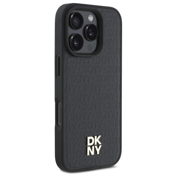 DKNY Repeat Pattern Stack Logo MagSafe iPhone 16 Pro-etui - Sort