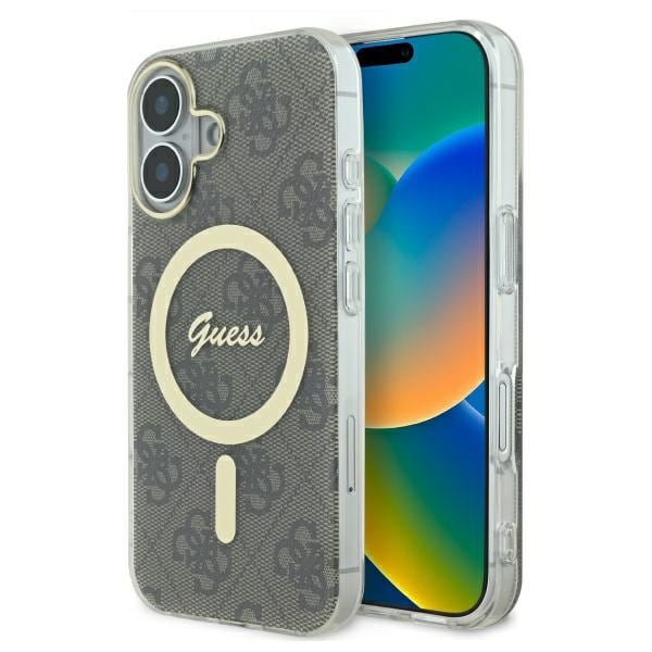 Guess IML 4G MagSafe-etui til iPhone 16 Plus - Brun