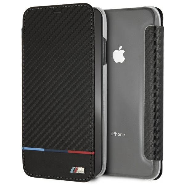 BMW Carbon Tricolor Stripe iPhone XS Max-etui - Sort