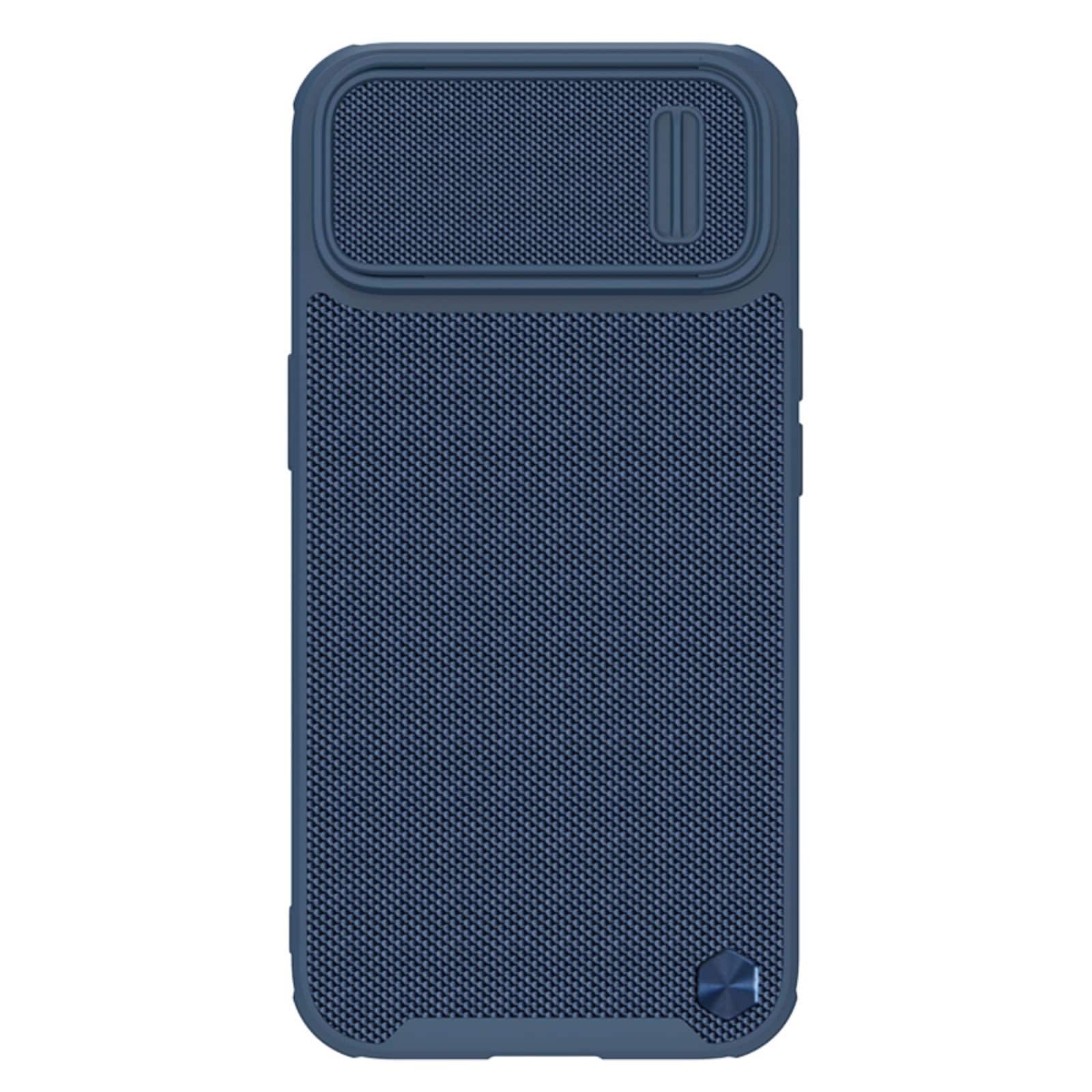 Nillkin Textured S Case til iPhone 14 Plus, pansret cover med kameradæksel, blå