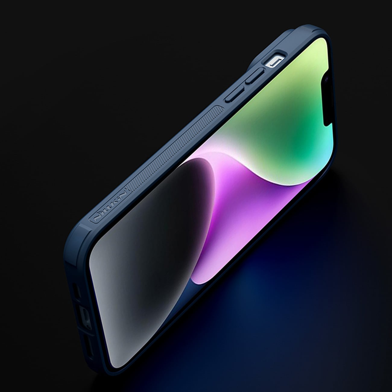 Nillkin Textured S Case til iPhone 14 Plus, pansret cover med kameradæksel, blå