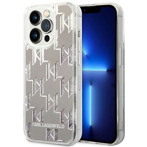 Karl Lagerfeld KLHCP14LLMNMS iPhone 14 Pro 6.1" hardcase sølv/sølv Liquid Glitter Monogram
