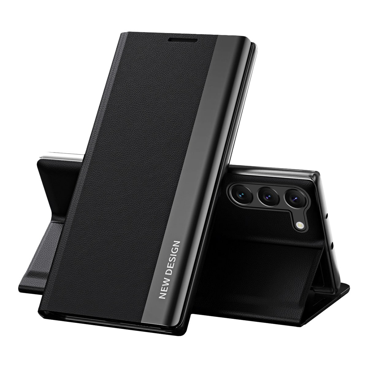 Sleep Case Pro-etui til Samsung Galaxy S23+ med flipstativ sort