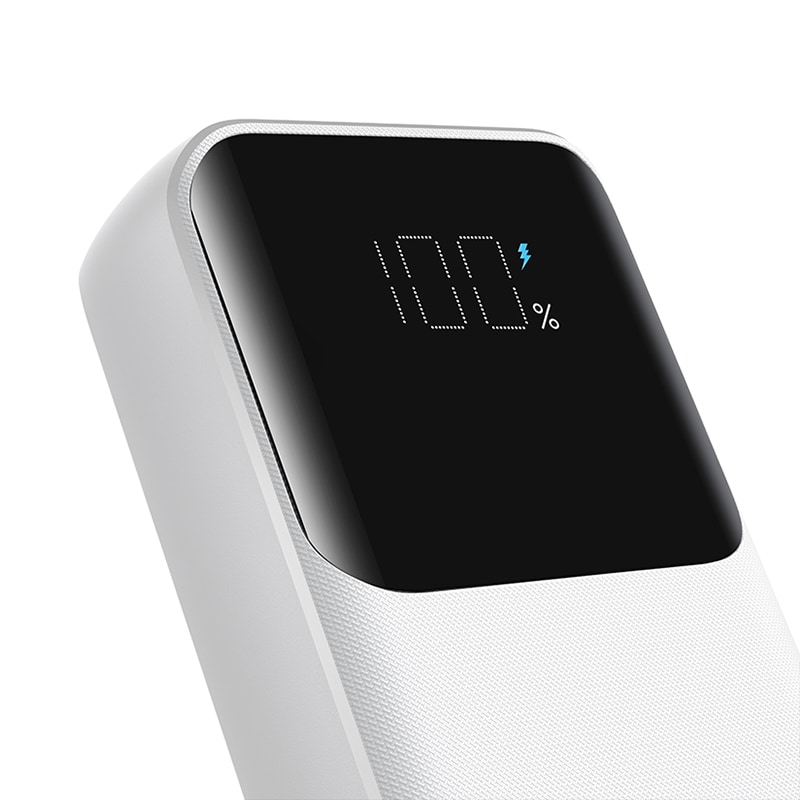 Mini powerbank med indbyggede kabler Joyroom JR-PBC06 30W 10000mAh - hvid