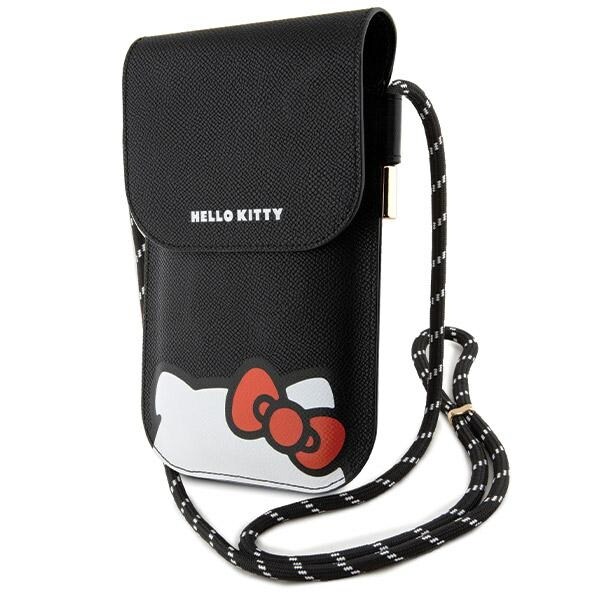 Hello Kitty Leather Hiding Kitty Cord taske - sort