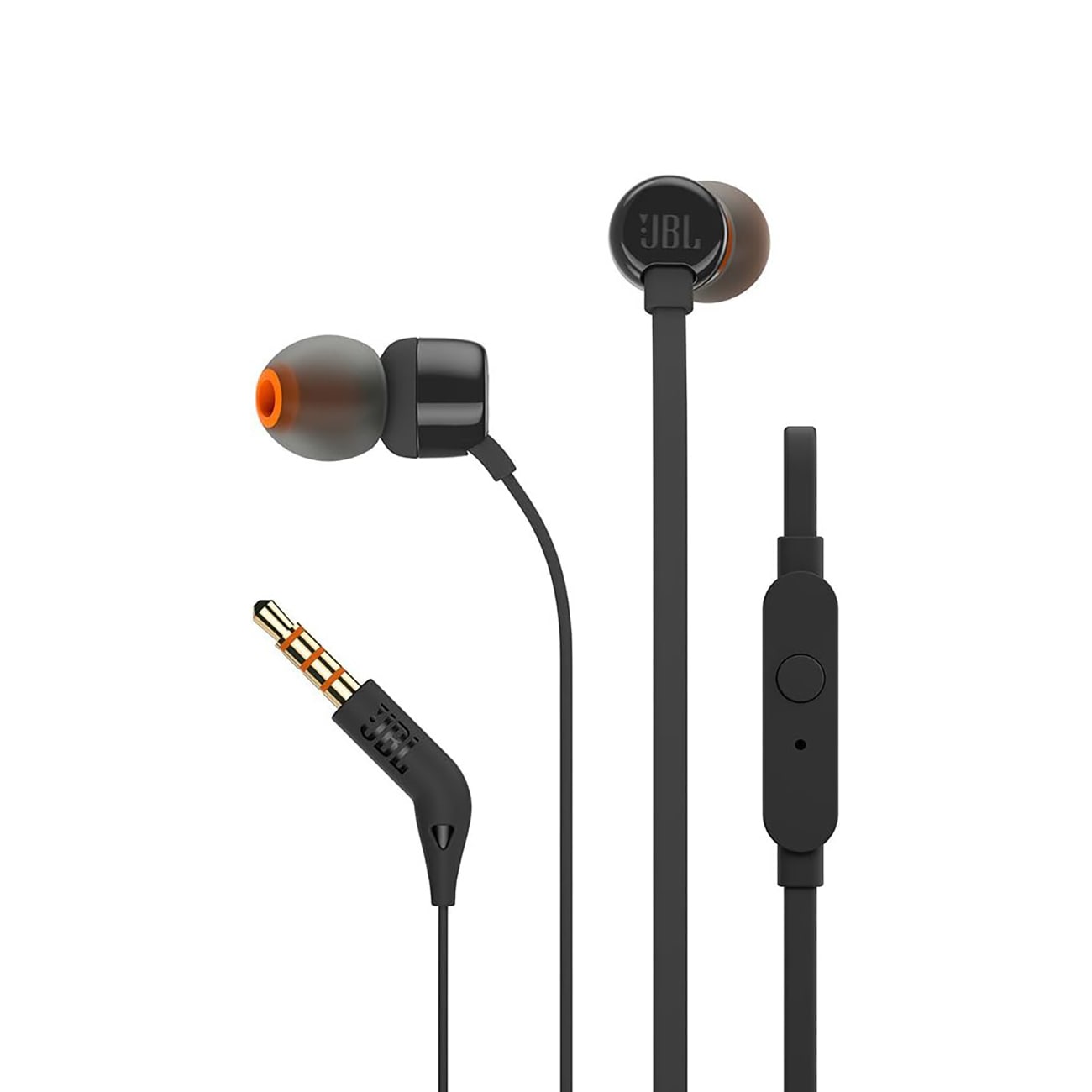 JBL Tune 110 in-ear-hovedtelefoner med 3,5 mm minijack og fjernbetjening - sort