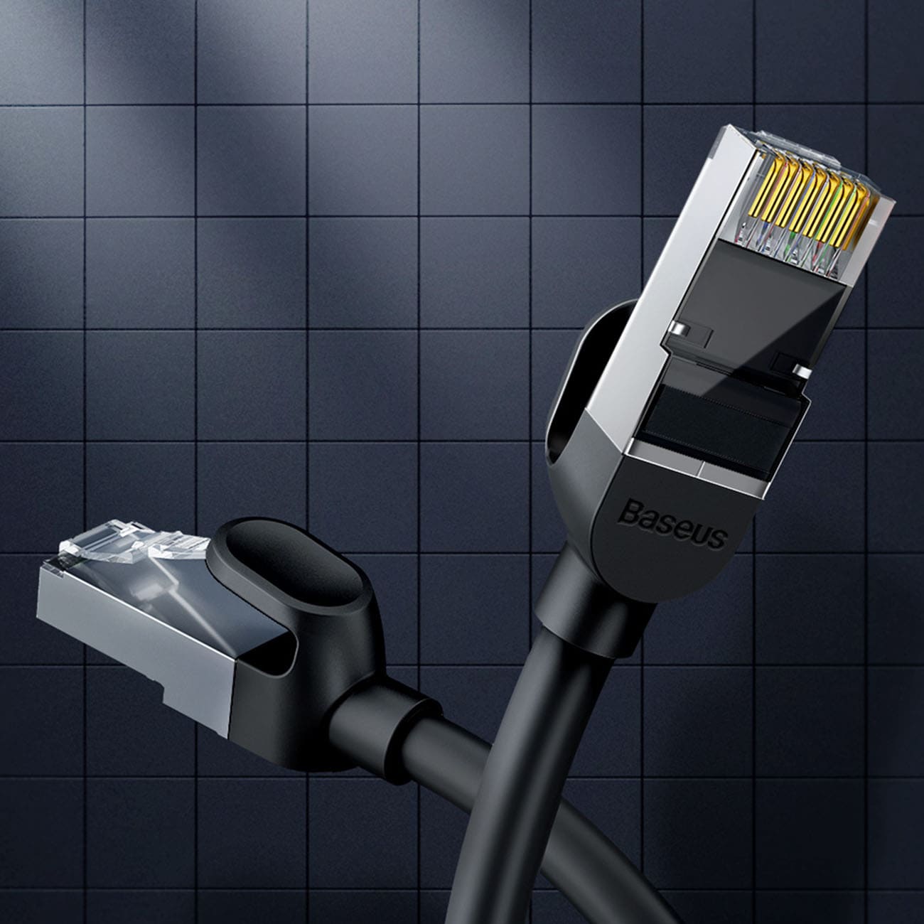 Baseus Højhastigheds flad Ethernet CAT6 RJ45 netværkskabel 1m - sort