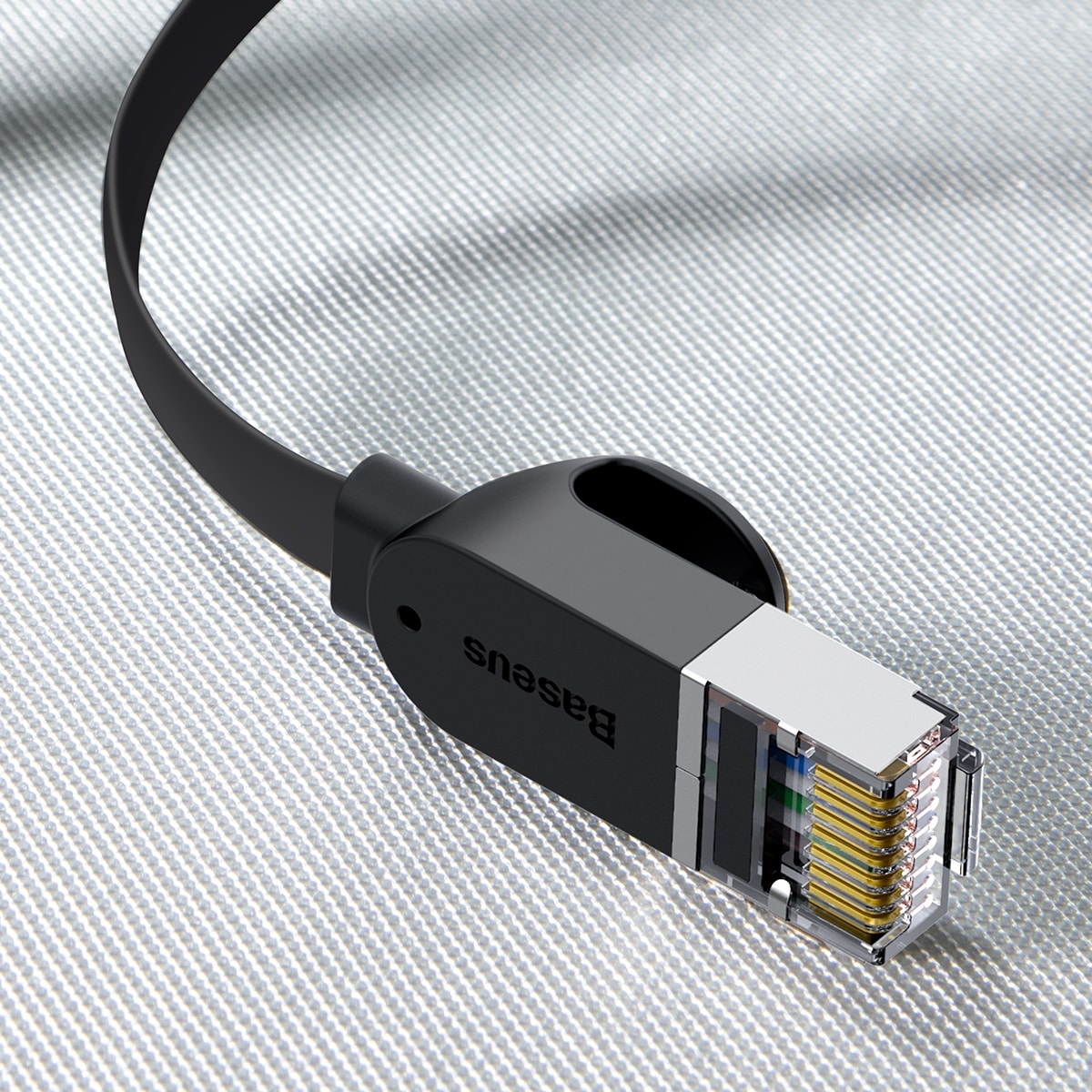 Baseus Højhastigheds flad Ethernet CAT6 RJ45 netværkskabel 1m - sort