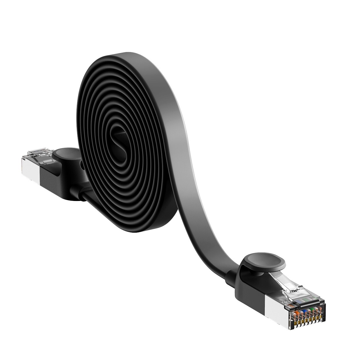 Baseus Højhastigheds flad Ethernet CAT6 RJ45 netværkskabel 1m - sort
