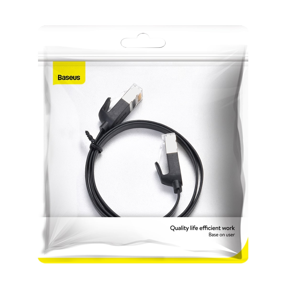 Baseus Højhastigheds flad Ethernet CAT6 RJ45 netværkskabel 1m - sort