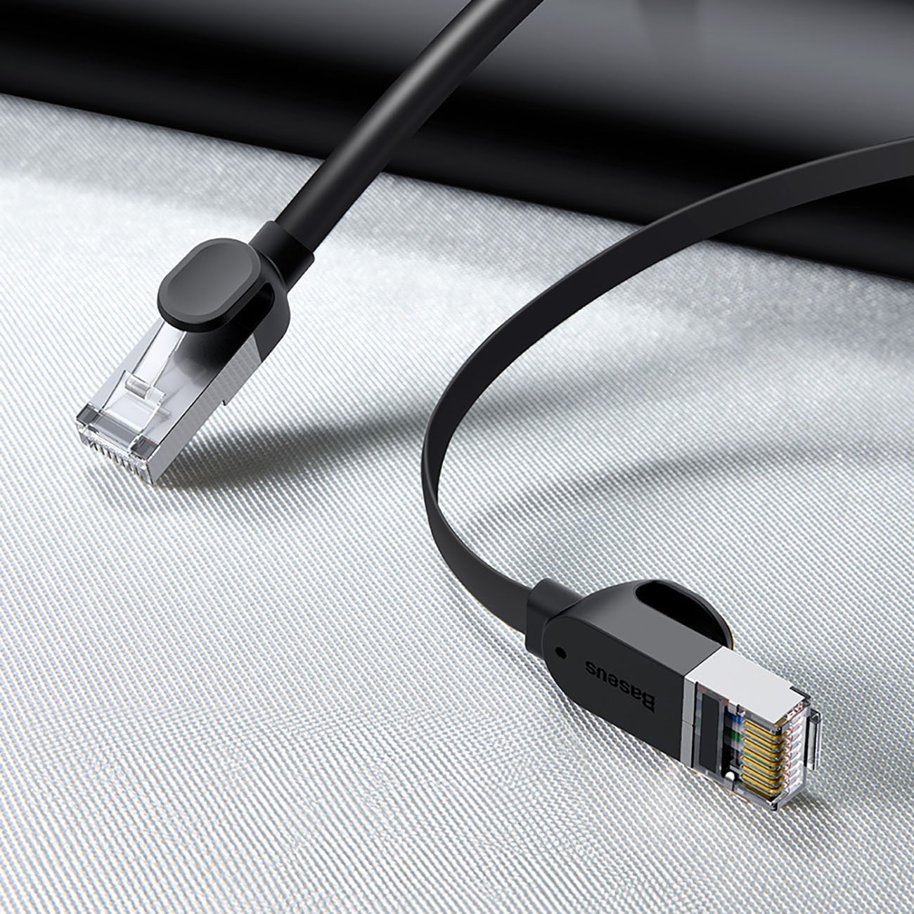 Baseus Højhastigheds flad Ethernet CAT6 RJ45 netværkskabel 1m - sort