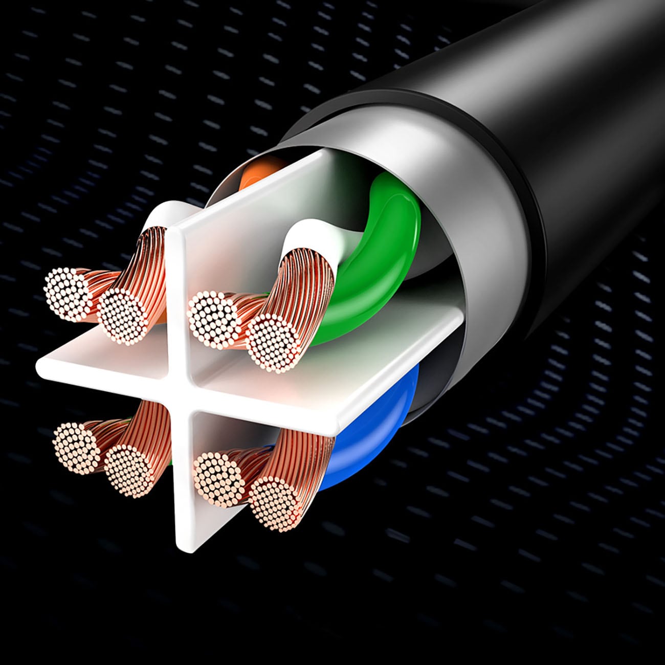 Baseus Højhastigheds flad Ethernet CAT6 RJ45 netværkskabel 1m - sort
