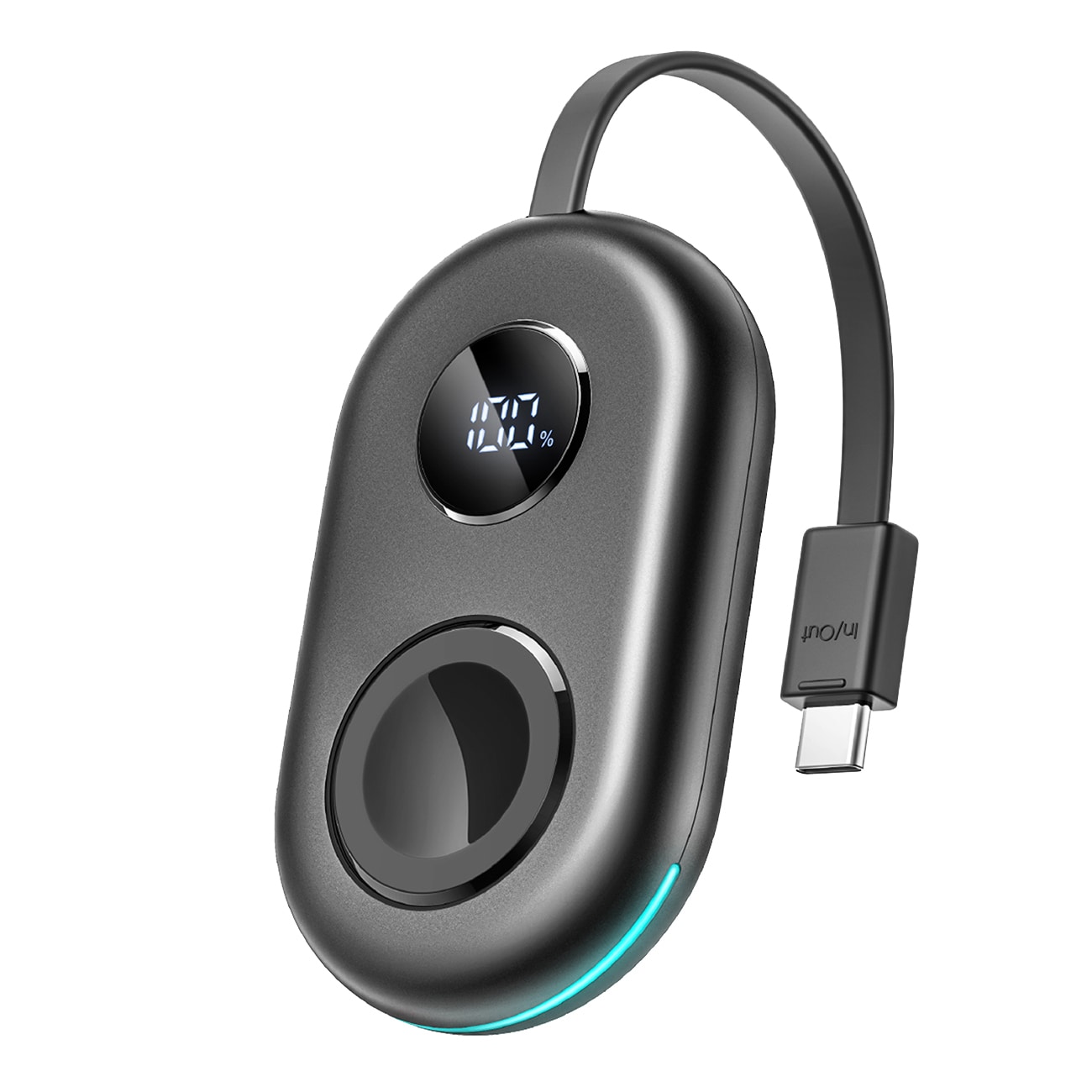 Joyroom JR-W09 3W trådløs opladning Power Bank med USB-C-kabel til Apple Watch - Sort