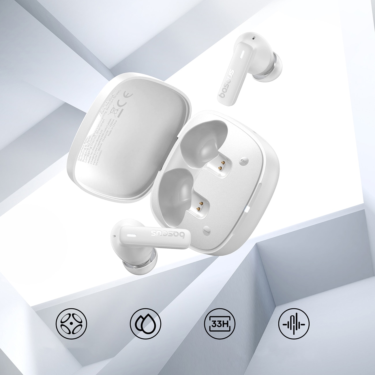 Baseus Bowie E19 TWS In-Ear trådløse hovedtelefoner - hvid