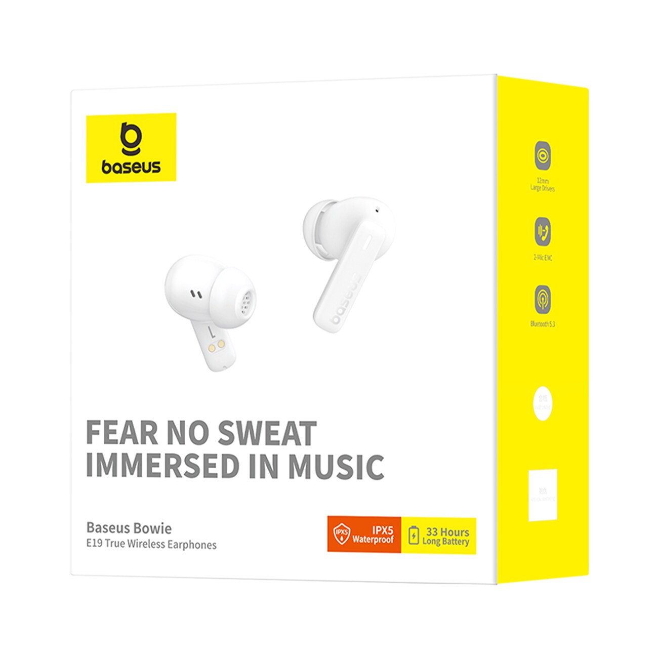 Baseus Bowie E19 TWS In-Ear trådløse hovedtelefoner - hvid