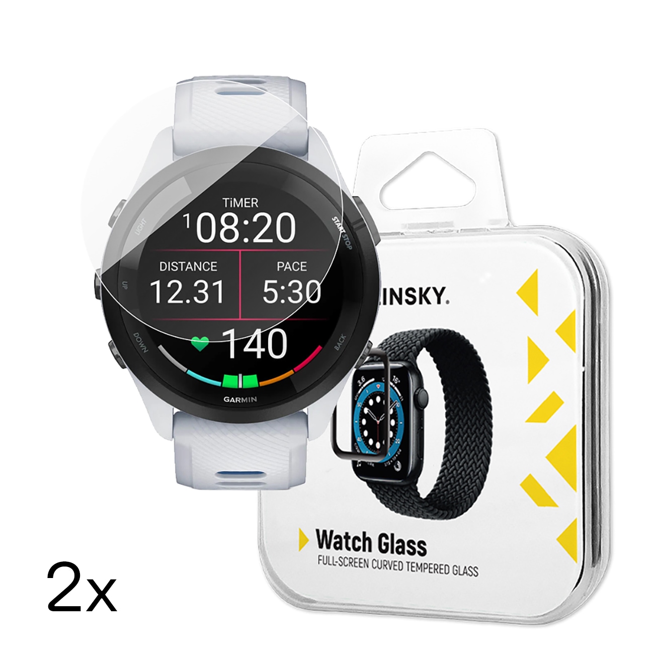 Wozinsky Fuldt limet hærdet glas til Garmin Forerunner 265S 46mm (2 stk.)