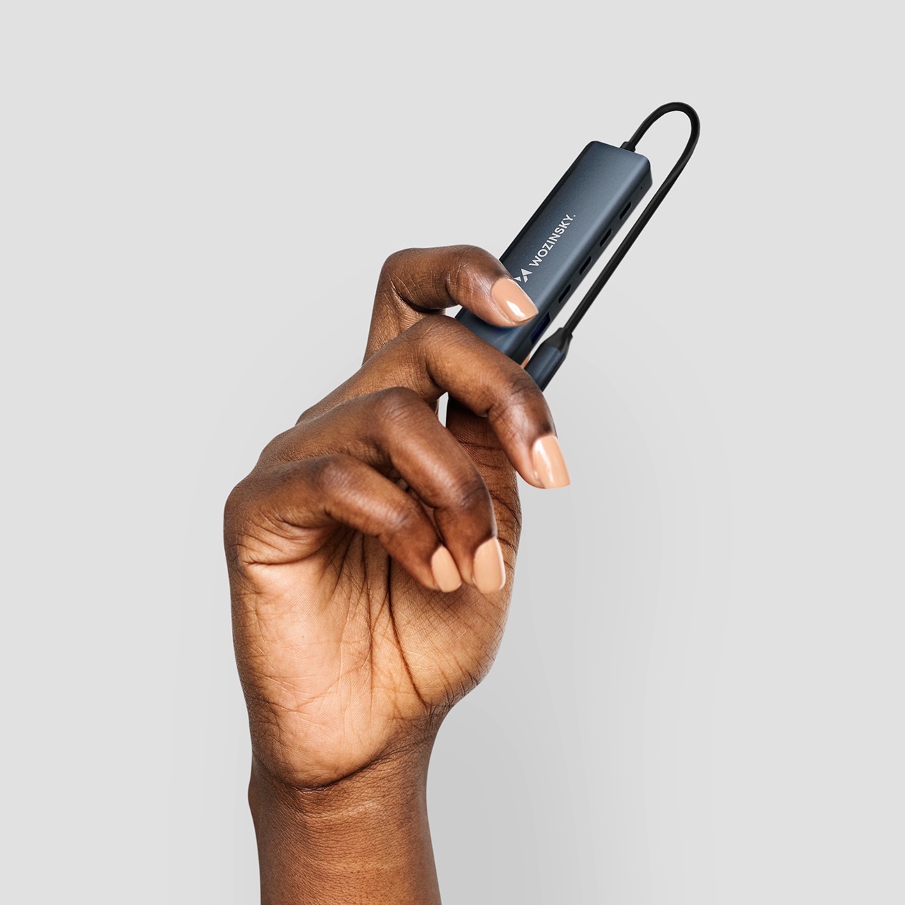 USB-C 6 i 1-hub Wozinsky WHBC10Y4S Multifunktionel, aluminium, med 25 cm kabel - grå