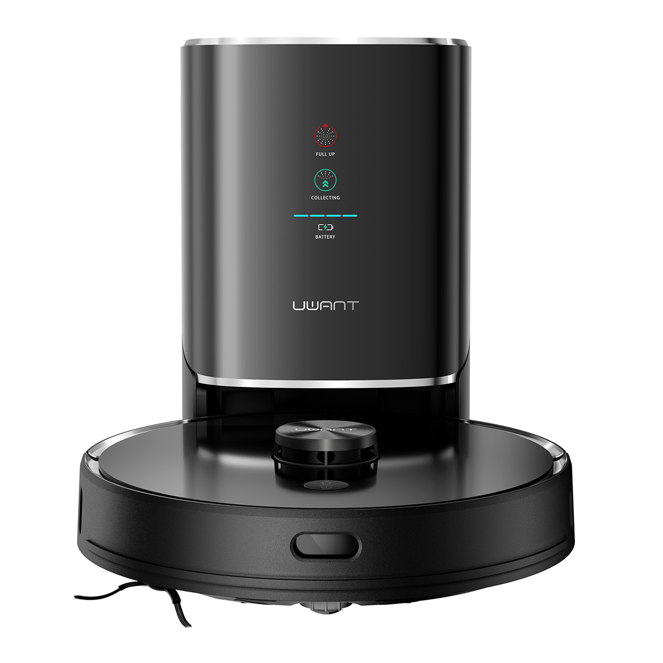 UWANT U100 Robotstøvsuger med moppefunktion + opladnings-/rengøringsstation - Sort