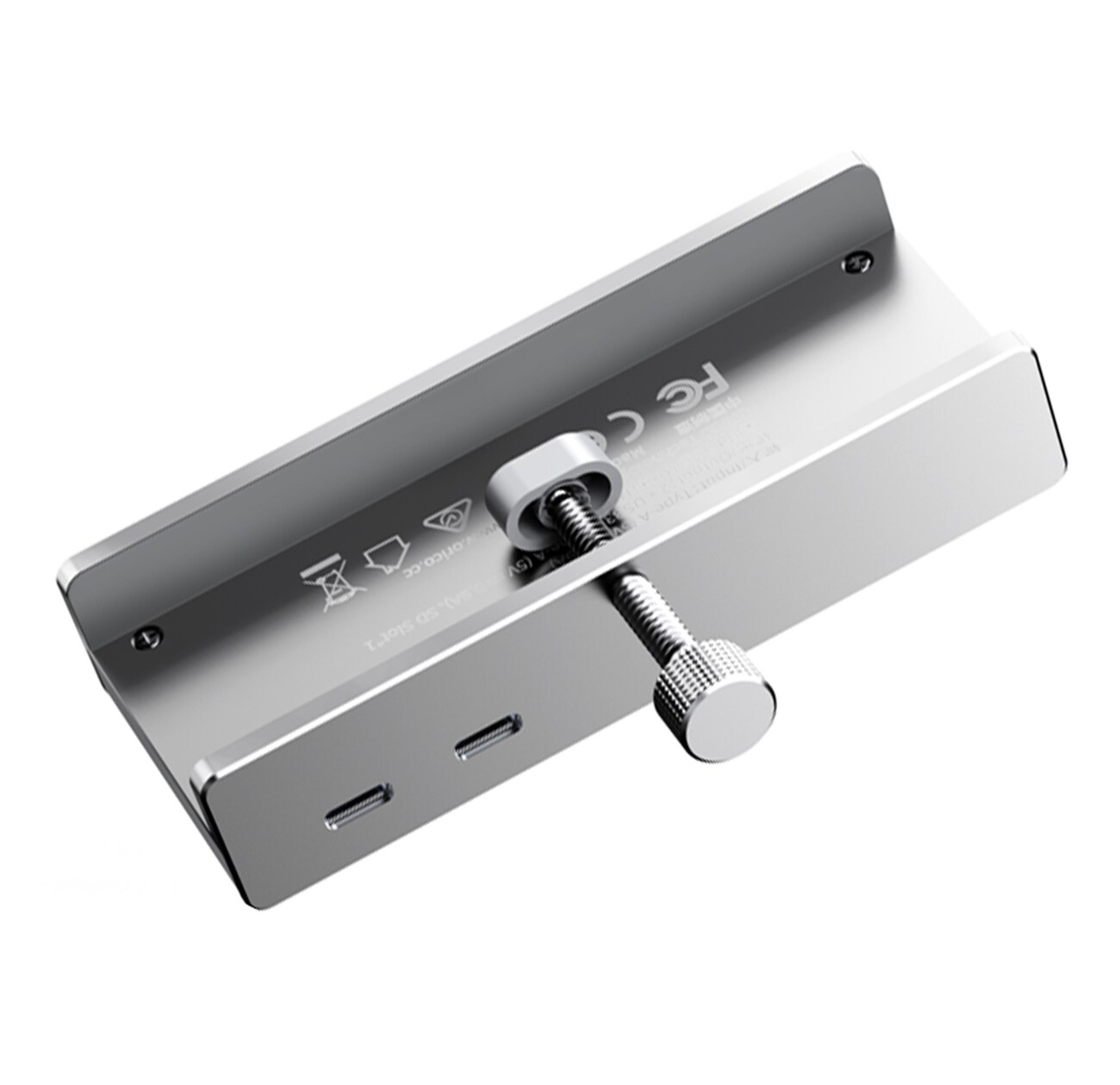 Orico MH5PMM klemmemonteret hub USB-C / 2x USB-A 3.0, + SD&TF + 3,5 mm lyd - sort