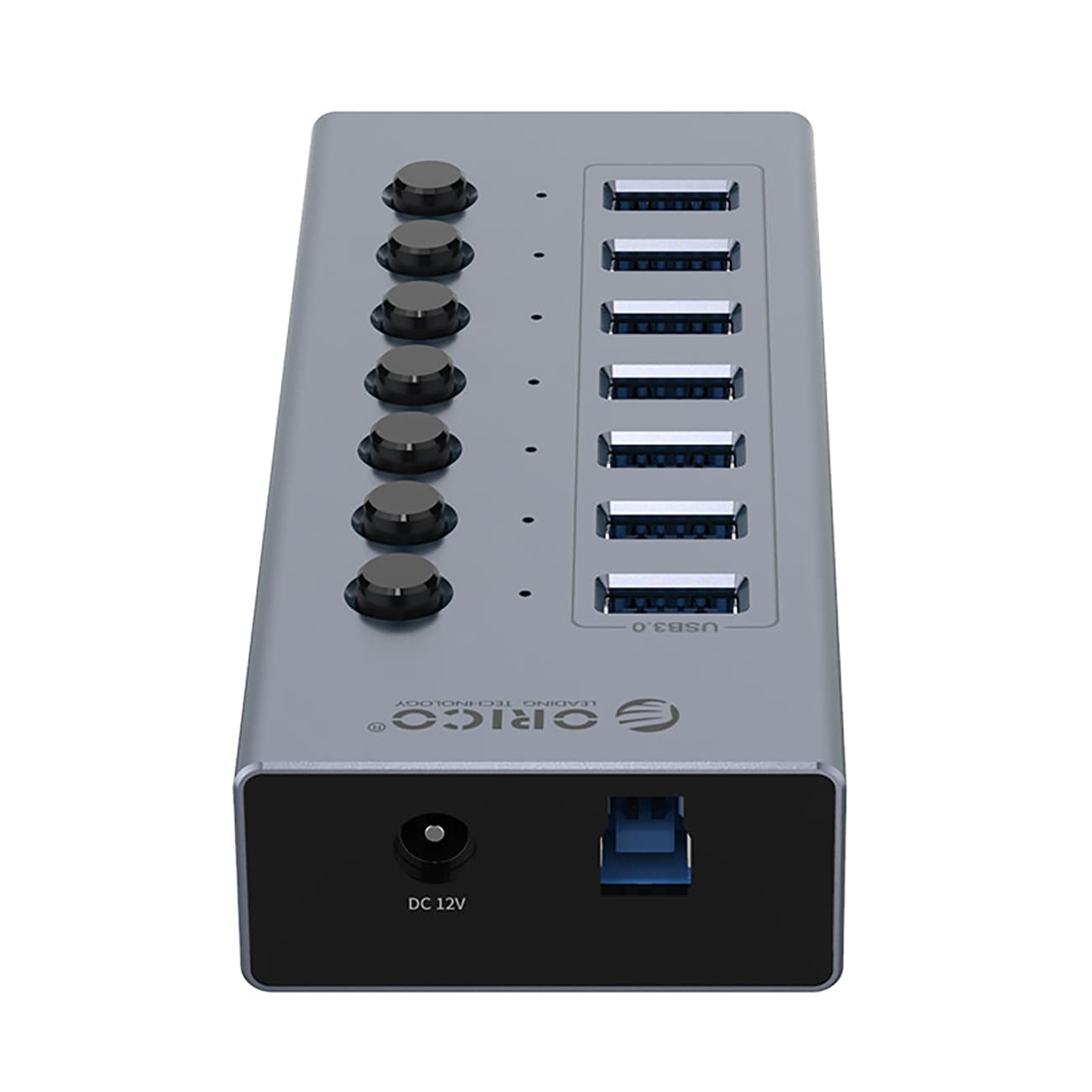 Orico BT2U3-7AB Hub 7x USB-A 3.0 med switches - grå